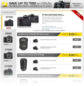 Nikon D7100 lens bundle promotion